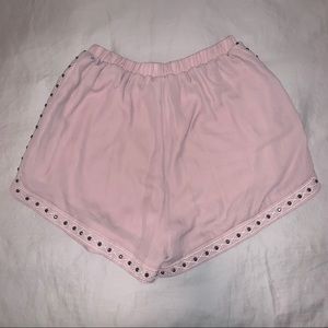 Embellished high waisted shorts.